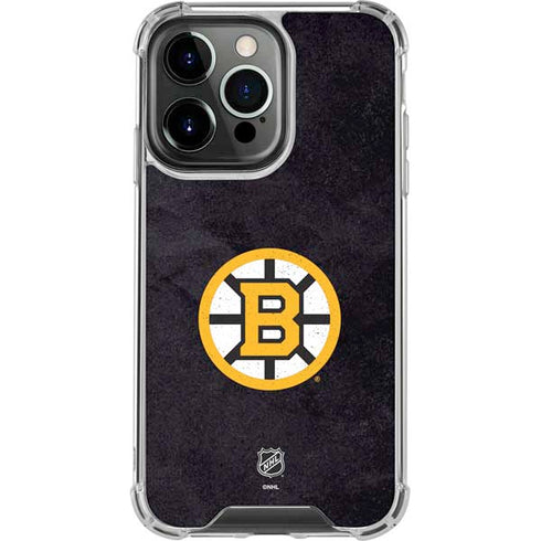 NHL Boston Bruins Distressed iPhone 15 Pro Max Clear Case